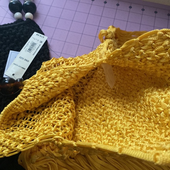 TWO NWTs crochet or knit handbags. With fringe - Picture 3 of 8